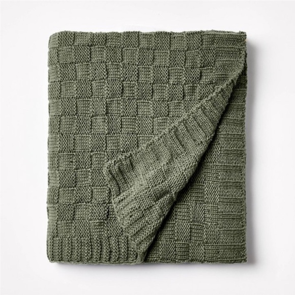 NWT Checkered Knit with Neps Throw Blanket Sage - Threshold Studio McGee - Picture 1 of 3